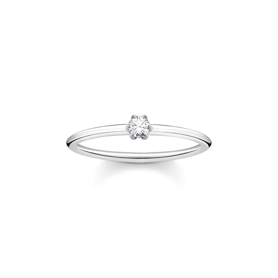 Bague pierre blanche argent