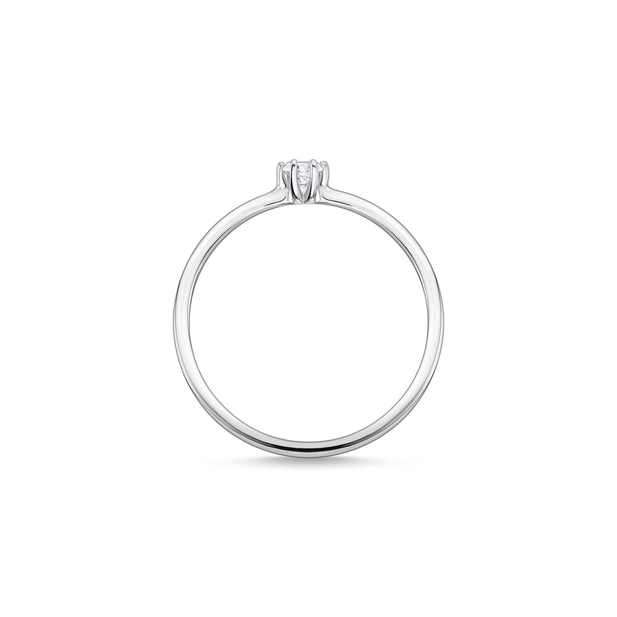 Bague pierre blanche argent