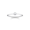 Bague pierre blanche argent