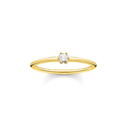 Bague pierre blanche or
