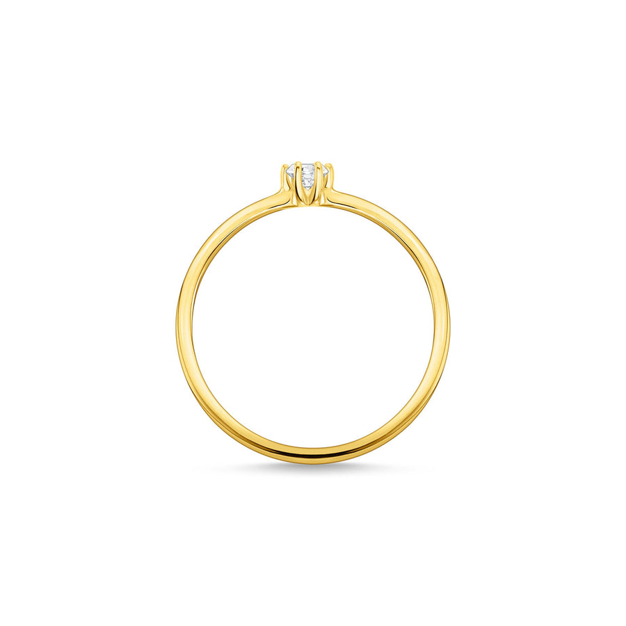 Bague pierre blanche or