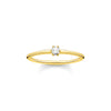 Bague pierre blanche or