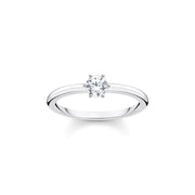 Bague pierre blanche argent