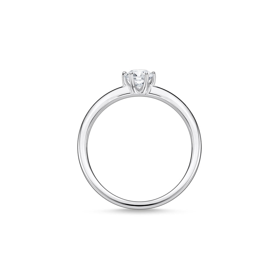 Bague pierre blanche argent
