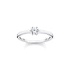 Bague pierre blanche argent
