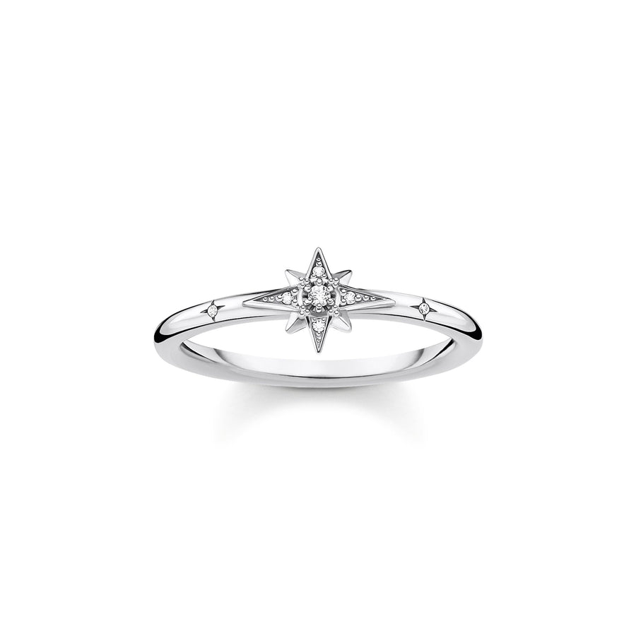 Bague étoile pierres argent