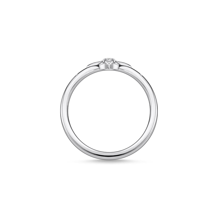 Bague étoile pierres argent