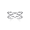 Bague perles avec pierres blanches argent