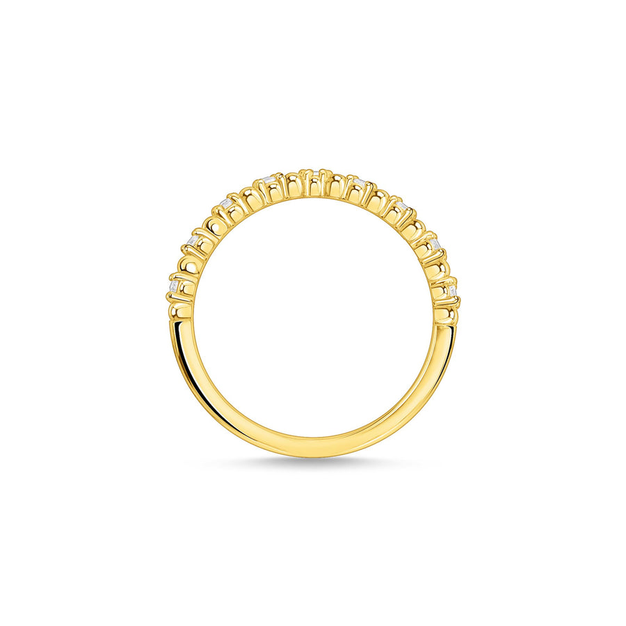 Bague perles avec pierres blanches or