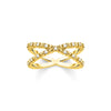 Bague perles avec pierres blanches or