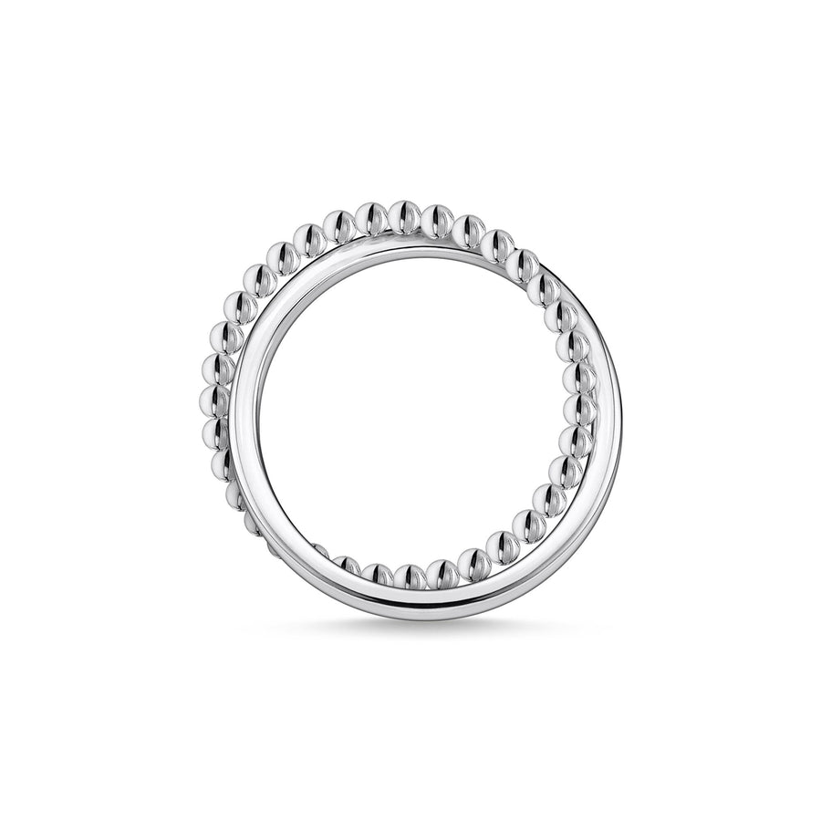 Bague double billes d'argent