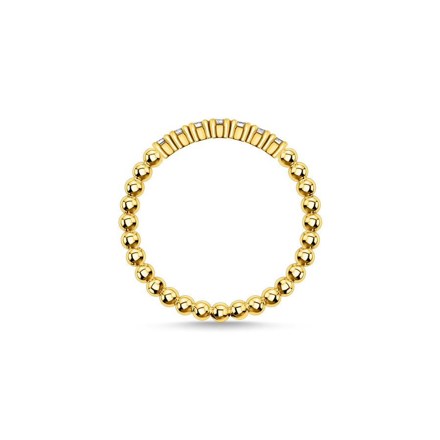 Bague perles avec pierres blanches or