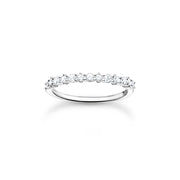 Bague pierres blanches argent