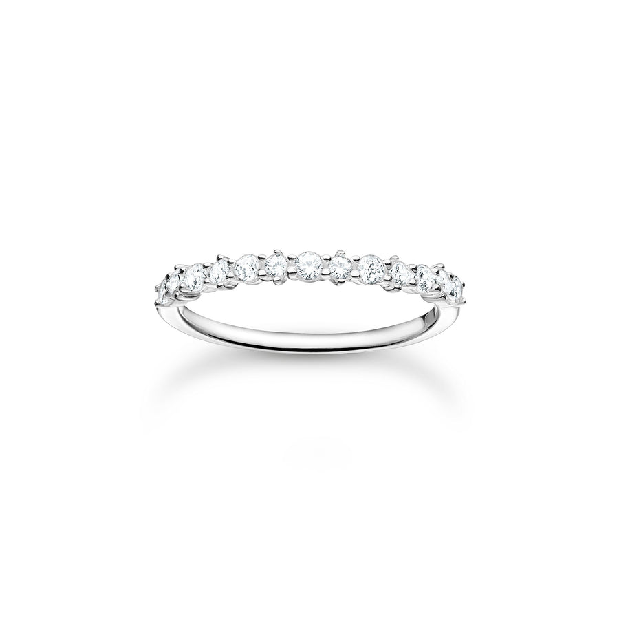 Bague pierres blanches argent