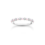 Bague rose et blanche pierres