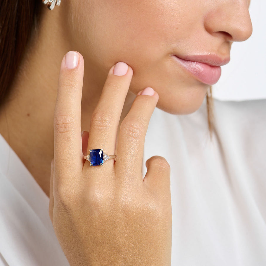 Bague pierre bleue argent Bijouterie Jodoin