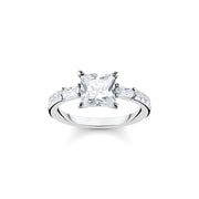 Bague pierres blanches argent