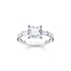 Bague pierres blanches argent