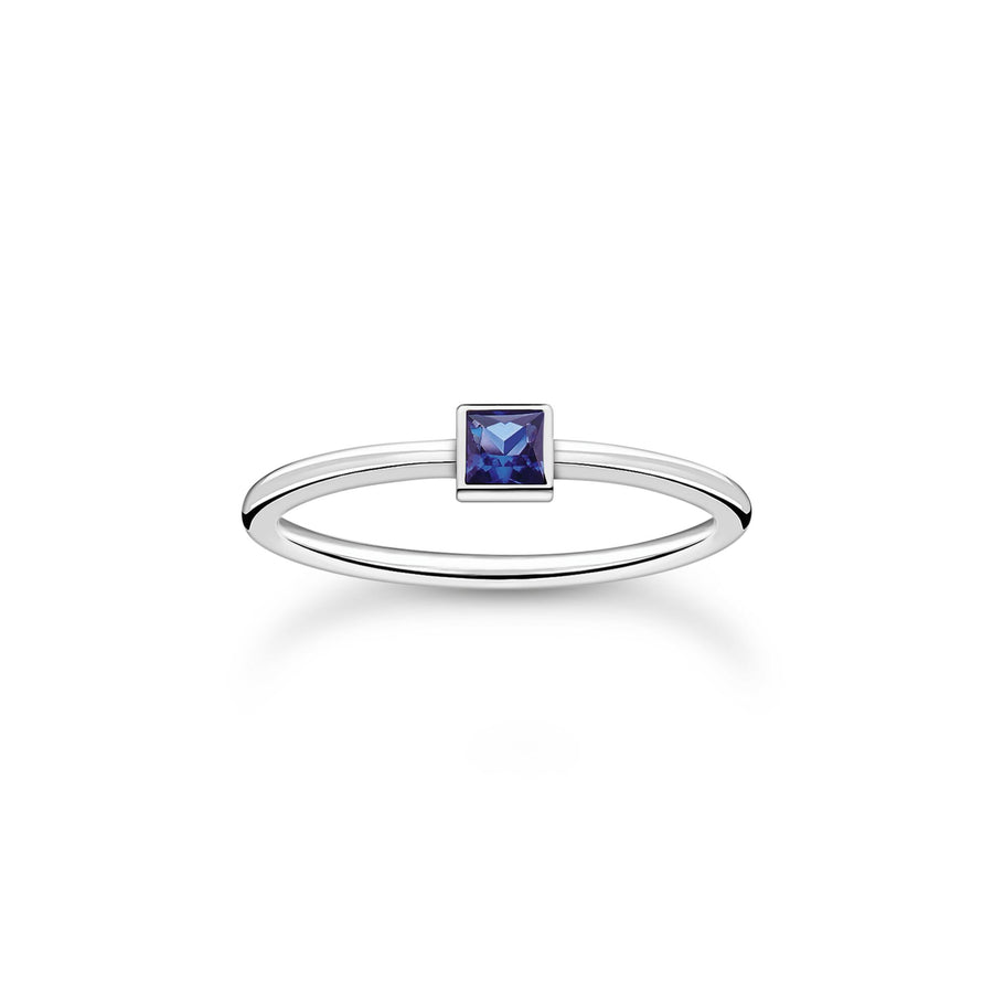 Bague avec pierre bleue argent