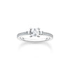 Bague pavé pierre blanche argent