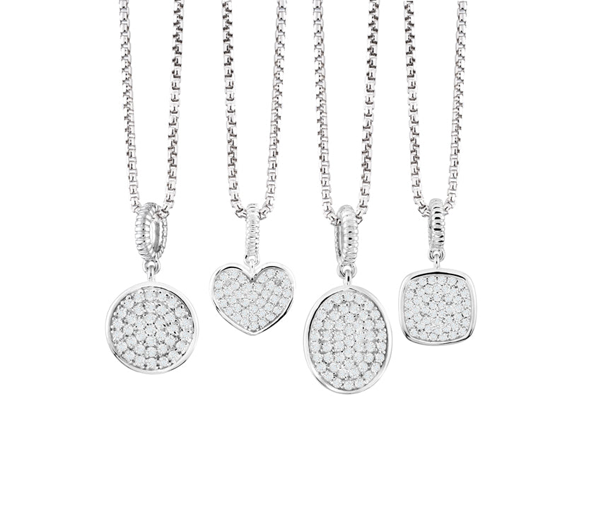 Collier pendentif coeur en micro-pavé