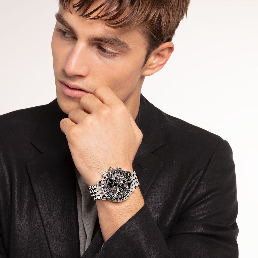 montre pour homme Rebel at Heart Chronograph argent noir