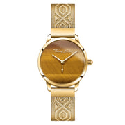 montre pour femme Garden Spirit oeil-de-tigre or