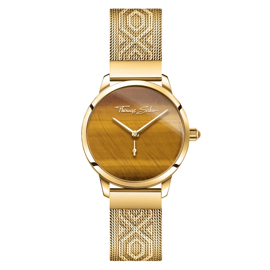 montre pour femme Garden Spirit oeil-de-tigre or