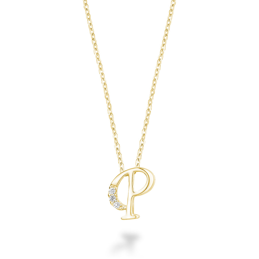 DIAMOND MINI INITIAL PENDANT W/CHAIN