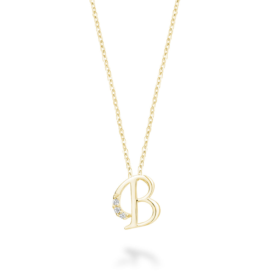 DIAMOND MINI INITIAL PENDANT W/CHAIN