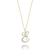 DIAMOND SCRIPT INITIAL PENDANT W/CHAIN