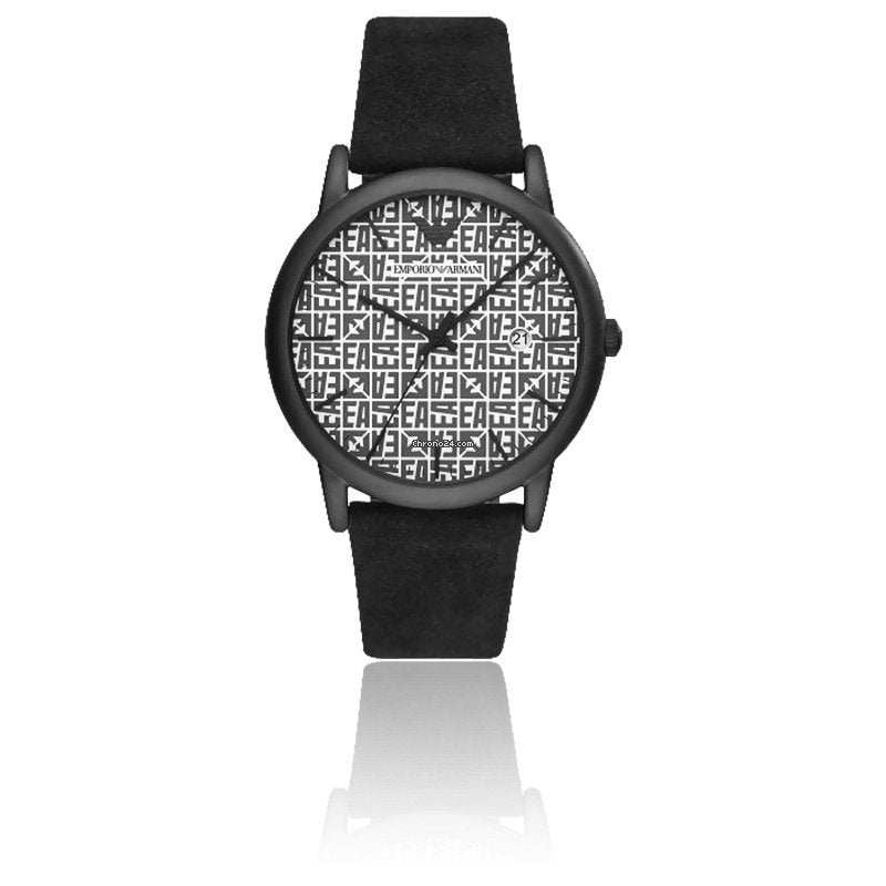 EMPORIO ARMANI Montre Luigi noir avec à trois aiguilles