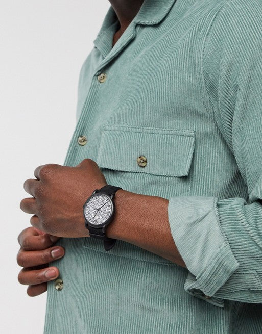 EMPORIO ARMANI Montre Luigi noir avec à trois aiguilles