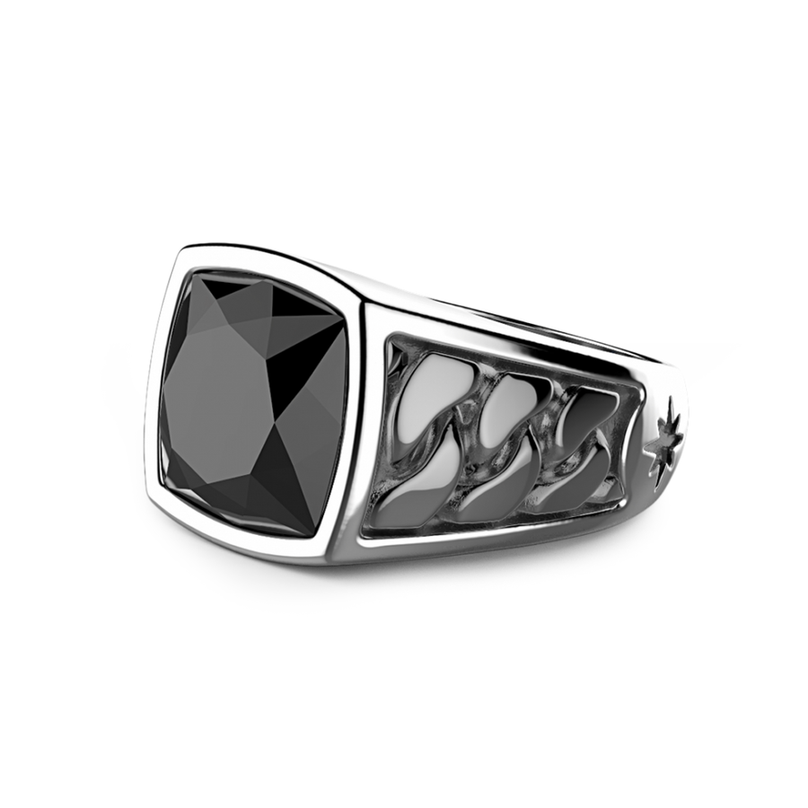 ZANCAN bague pierre noire