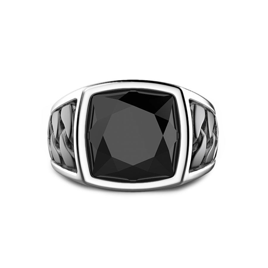ZANCAN bague pierre noire