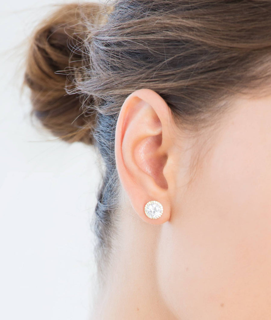 CRISLU Boucles d'oreilles halo Fiore