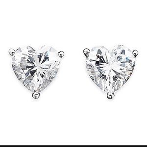 CRISLU Boucles d'oreilles argent Solitaire coeur
