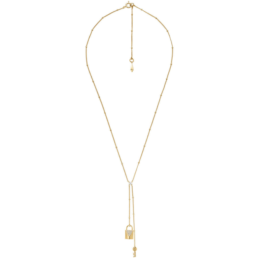MK Collier avec joli pendentif cadenas et clé